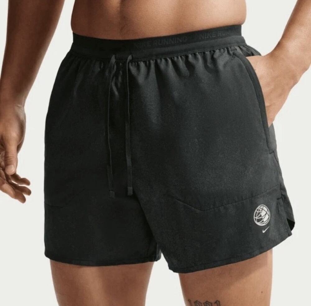 Nike Dri-FIT Stride 5" Lined Running Shorts Grey Black IM7835-045 Mens Small NWT